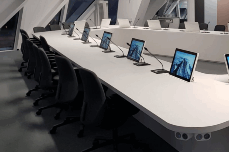 Meeting room audiovisual and room-control installation