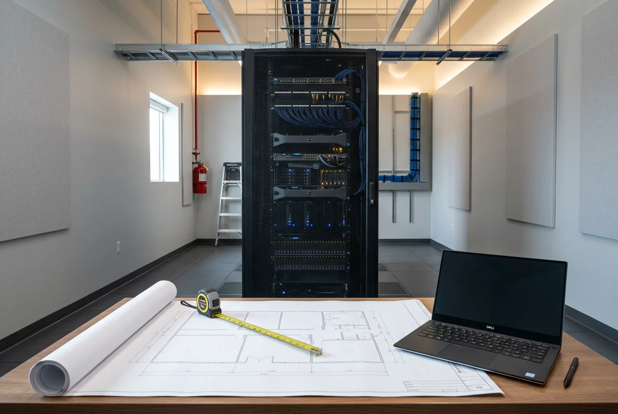 Concept illustration: Server room infrastructure planning illustration